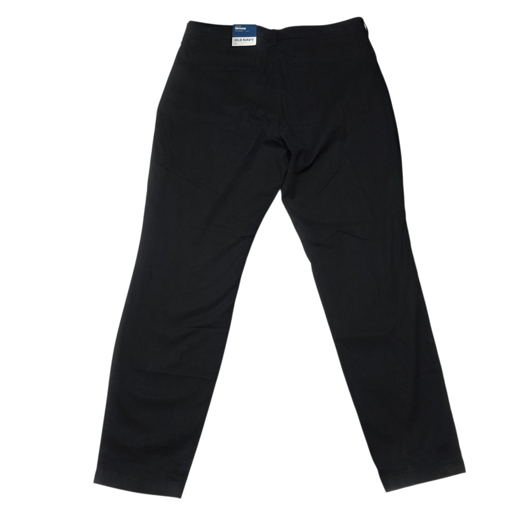 Old Navy High-Rise Skinny Adjustable Waist Pants Women‎ 12 Black Twill NWT